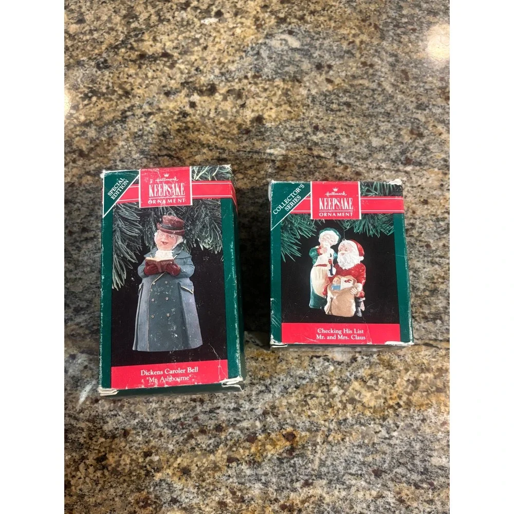 Vintage Hallmark Keepsake Ornament Lot‎ 10pc 1980s 1990s Santa Maxine Reindeer